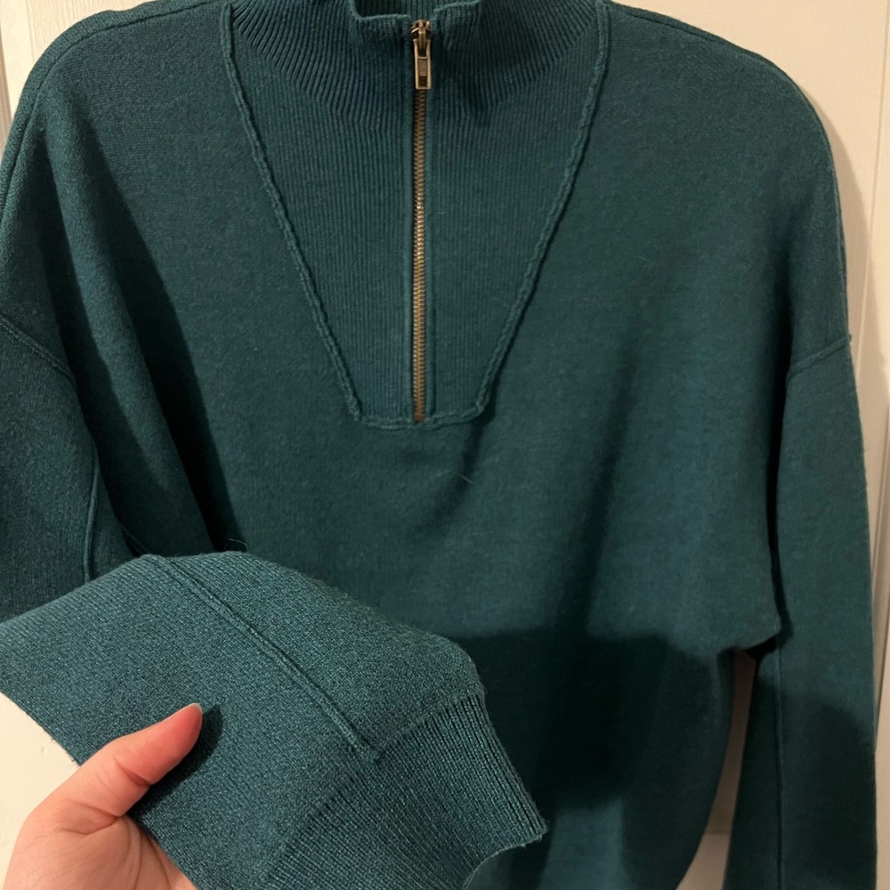 Green Quarter zip sweater